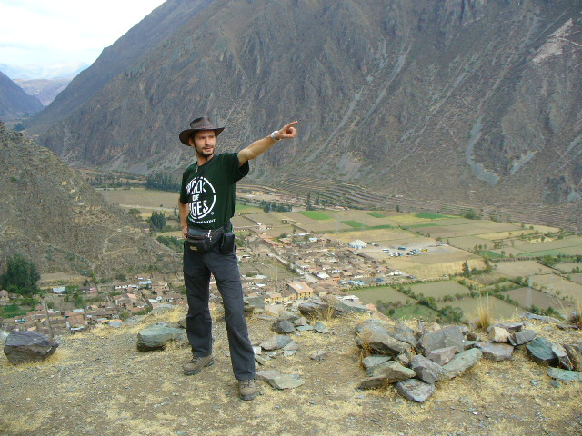 Thomas sur le site de Ollantaytambo